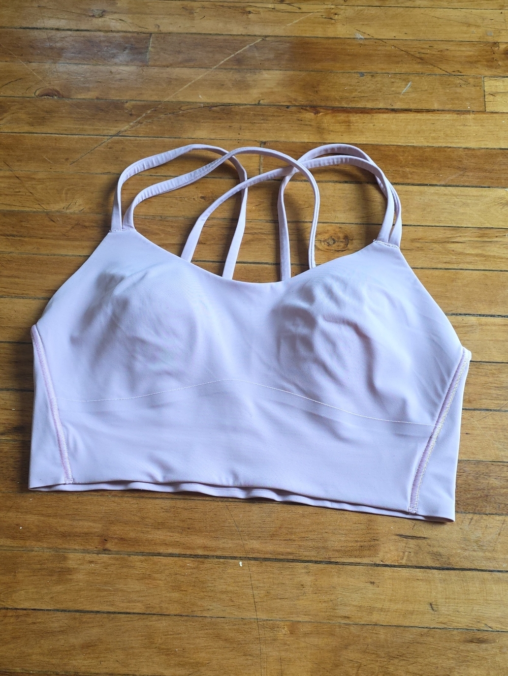 lululemon athletica Light Pink Strappy Longline Sports Bra